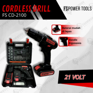 Mesin Bor Baterai Tangan / Bor Cordless / Cordless Drill Battery FS CD-2100 Full Set